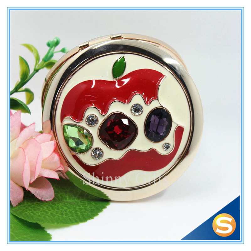 Shinny Gifts Newest Design Round Compact Mirror Folding Small Pocket Mirror