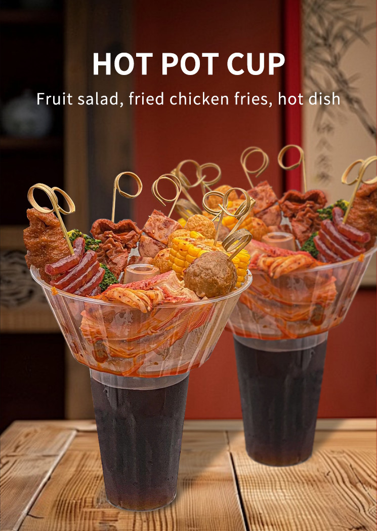 Disposable Hard Personalized Plastic Cups With Plastic Snack Food Bowl