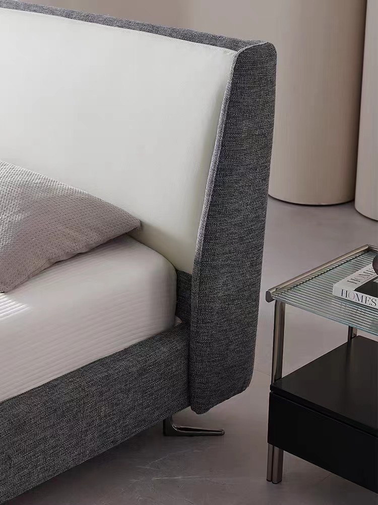 Villa Upscale Bedroom Sets Home Modern Simple Fabric Upholstered Bed