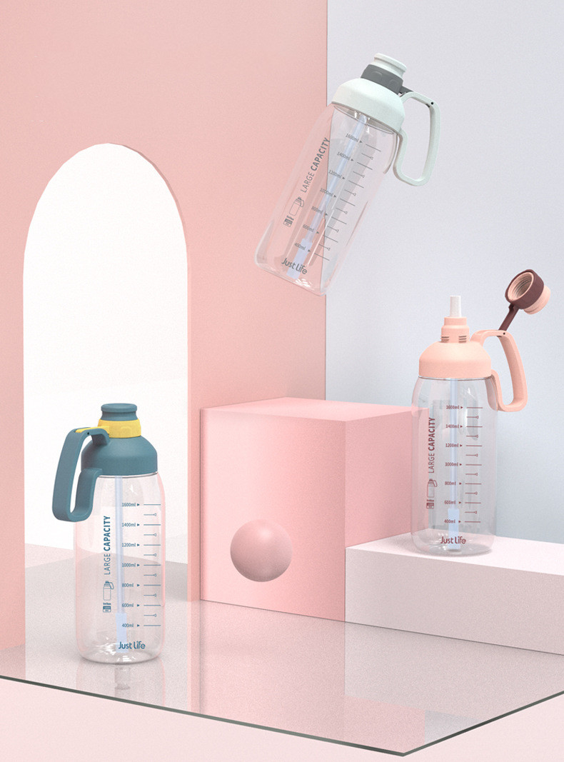 Outdoor Big Workout Plastic Sport Bottles 1.8L With Handle