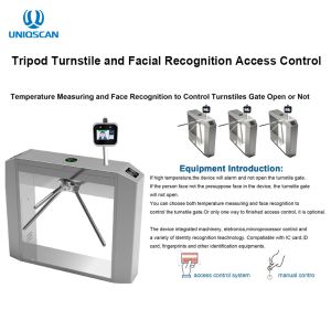 IP54 Facial Recognition Access Control Turnstile Stainless Steel