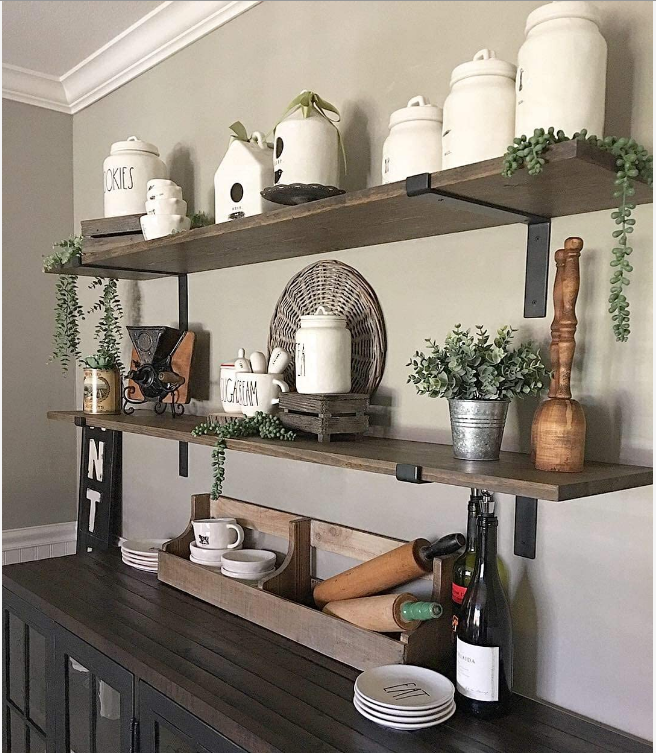 Garage and Kitchen Floating Shelves Hardware Heavy Duty Black Metal Brackets with Lip