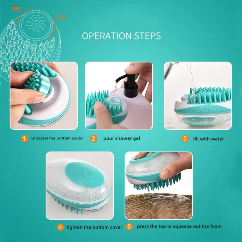 ABS Pet Wash Brush Bath Massage Brush Soft Silicone Bristles