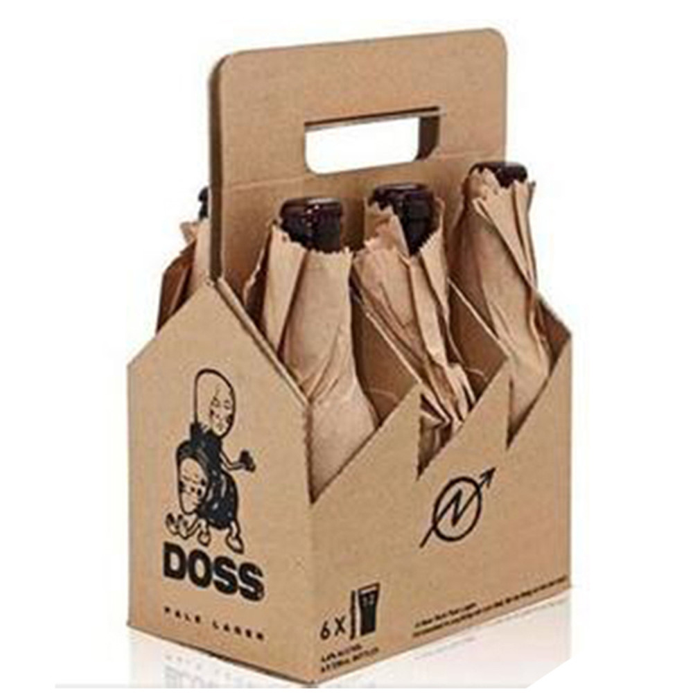 Recyclable Embossing Beer Bottle Paper Box With BC Flute Corrugated Pallet Packaging