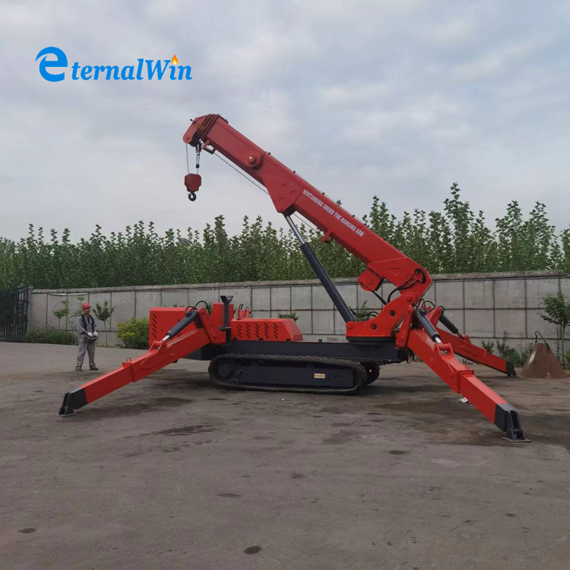 Yellow Red Or Green Spider Crawler Crane With 8 Ton Lifting Capacity Telescopic Boom