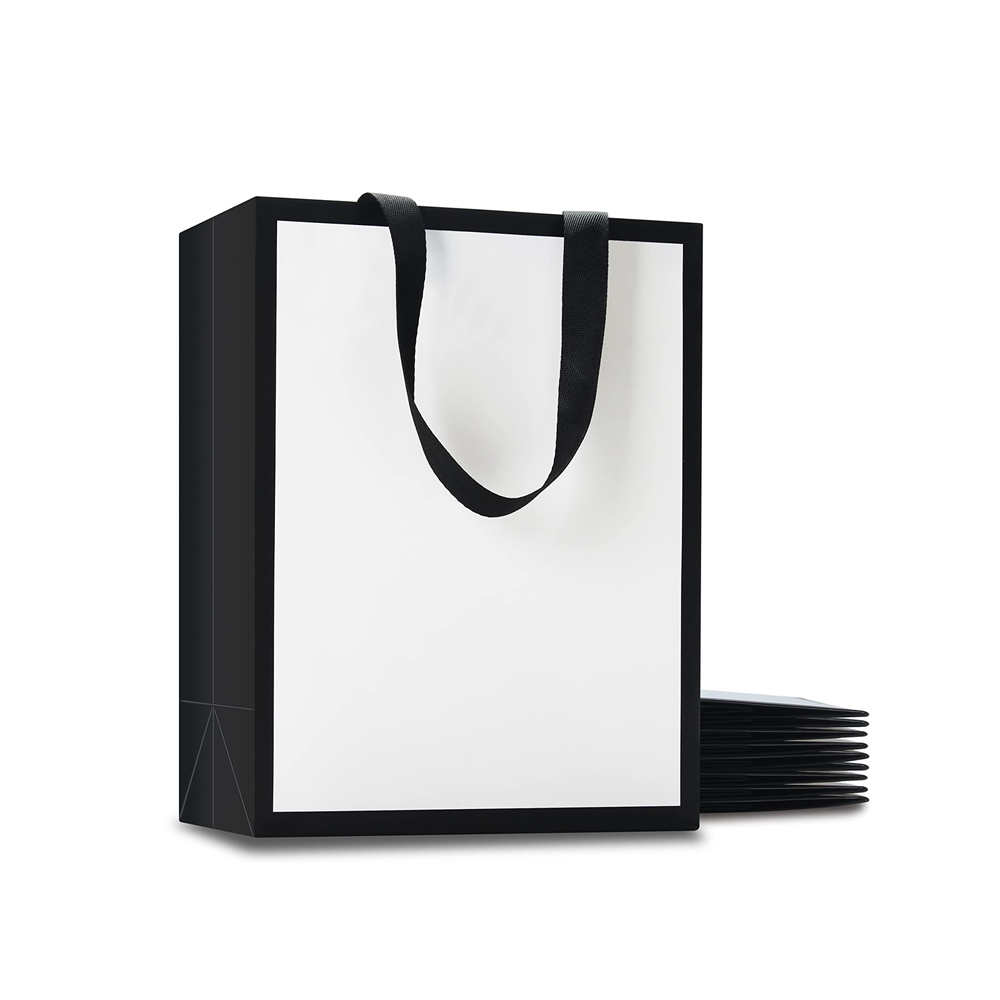 Large White Card Hot Stamping Custom Logo Printing Paper Bag for Clothes and Boutiques