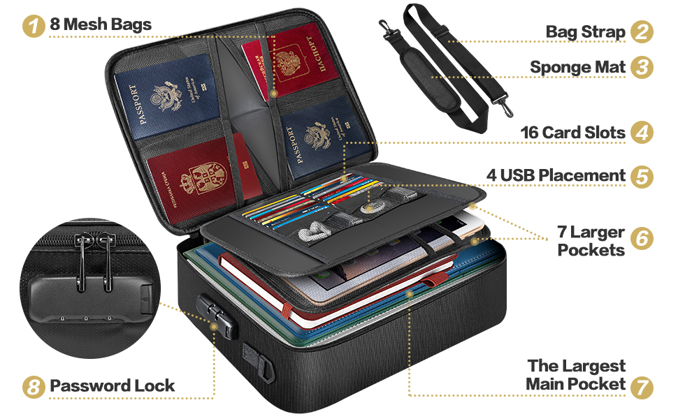 Fireproof Document Bags fireproof and water resistant bags Portable Storage Safe Bag