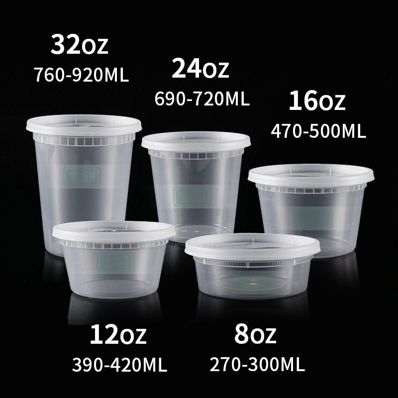 Customize Round 300ml 500ml 750ml 1L Clear Plastic Bucket Pail with Customizable Size