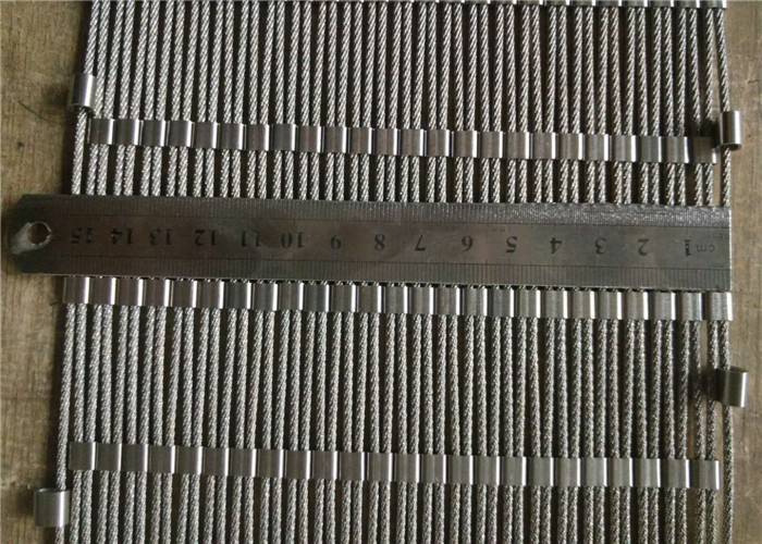 Stainless Steel Wire Rope Ferrule Mesh Black / Silver Excellent Heat Resistance