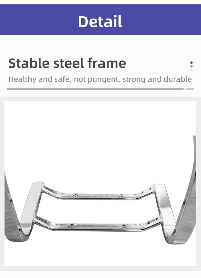 Office Swivel Chair Accessories Chrome Bow Frame Metal Chair Frame Flat Tube Base