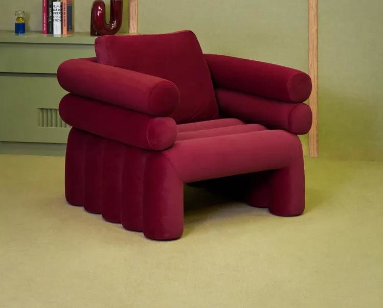 Living Room Velvet Single Lounge Sofa Chair Italian Minimalist Hotel Furniture