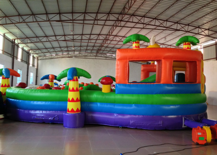 Cute inflatable dinosaur fun amusement park for kids inflatable little dino fun city on land
