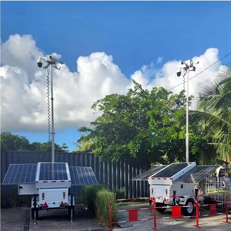 Portable Solar Light Tower Surveillance Tower Lighting Mining Operations Mobile Lighting Tower
