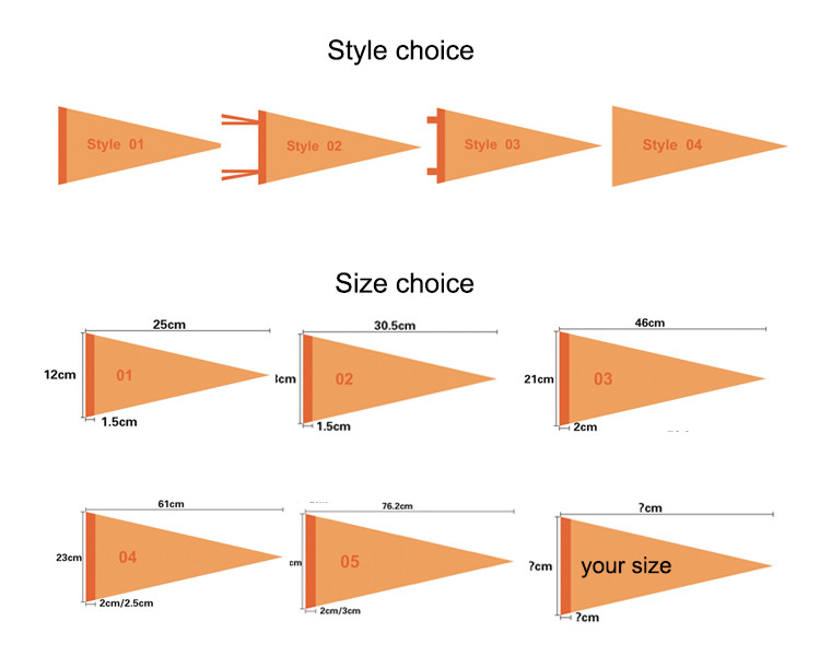 Event 30*70cm Felt Pennant Banner Digital Printing Outdoor Pennant Flags Single Color