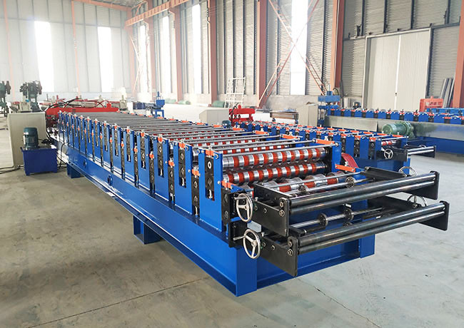 Steel Structure Cold Roll Forming Machine , Double Layer Forming Machine Voltage 380V