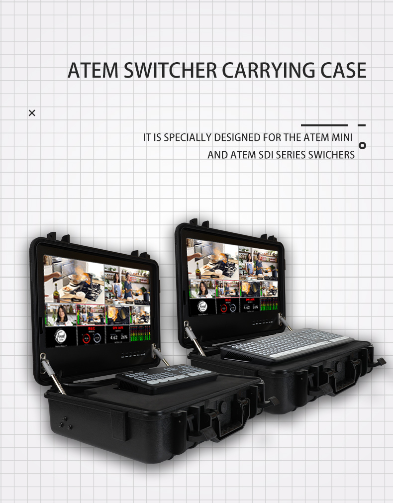 ATEM SDI Series Switchers Protective Carrying Case with Built-in 15.6 Inch Monitor