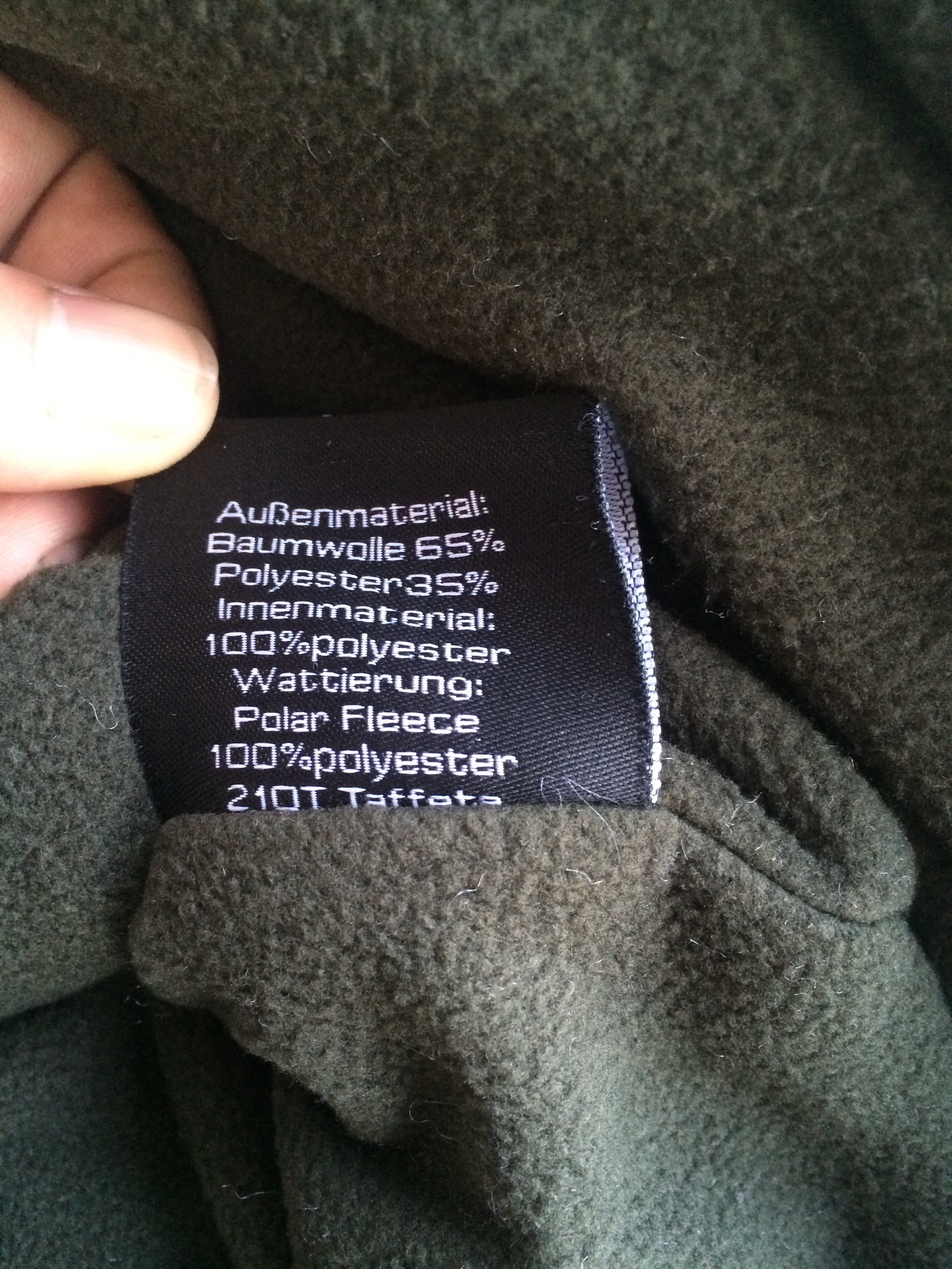 padded jacket, polar fleece jacket, olive green, S-3XL, padding and polarfleece lining, 023L