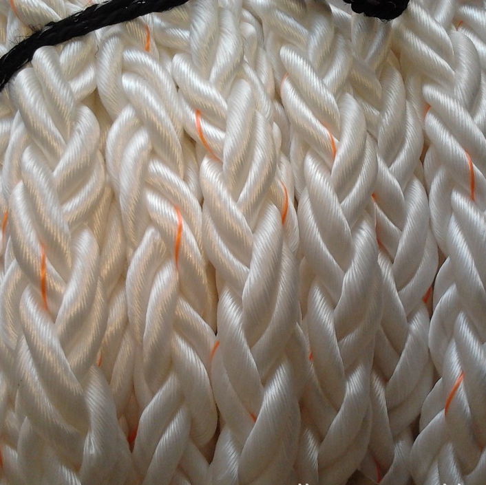 Heavy Duty Nylon 60mm 8 Strand HMWPE Polypropylene Mooring Rope for Marine Equipment