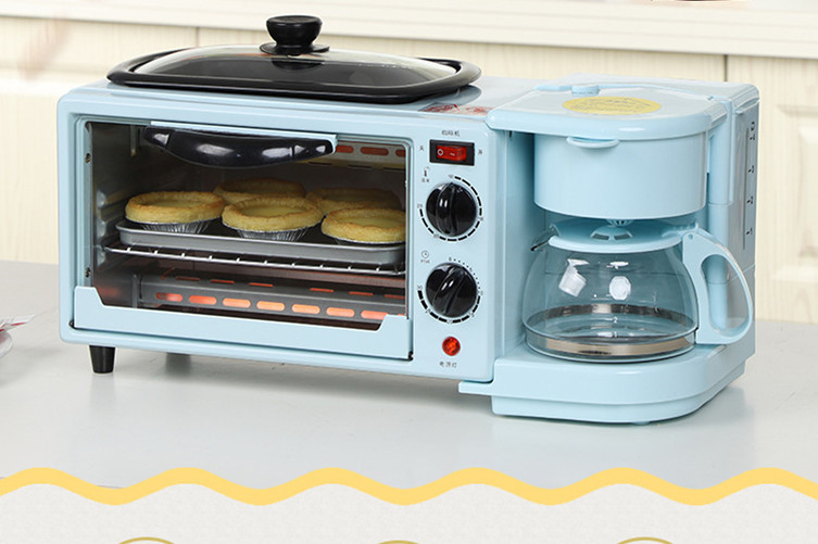 3 In 1 Multifunctional Breakfast Maker 9L With Coffee Kettle 4 Cups Bread Baker Grills Frying For Home