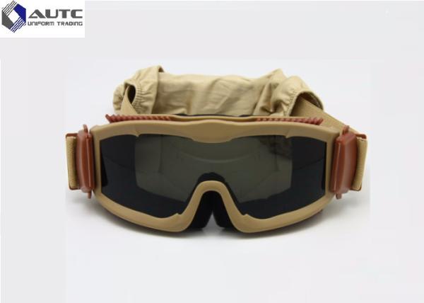 Spherical Military Style Sunglasses , Ballistic Shooting Glasses Elastic