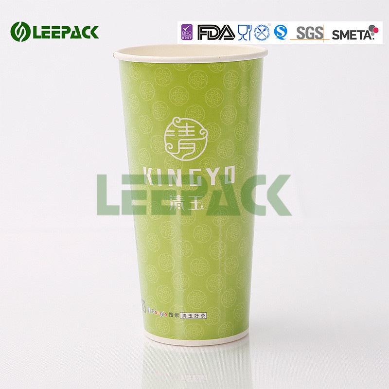 Large / Medium Size Cold Paper Cups , Double PE Coated disposable cold drink cups with lids