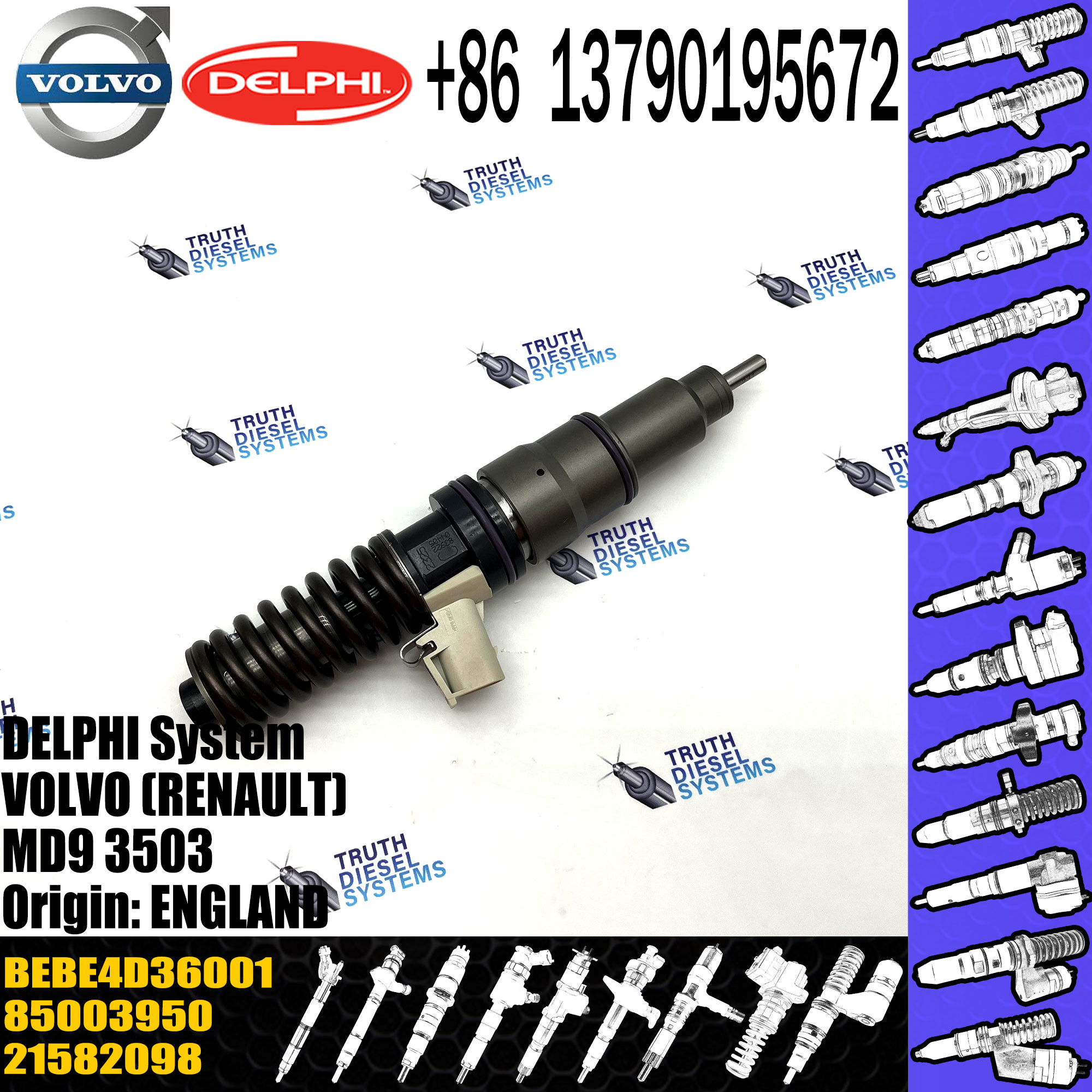 Direct Sale Diesel Fuel Injector 21582098 7421582098 21644600 85003950 BEBE4D36001 For VOL () MD9 3503