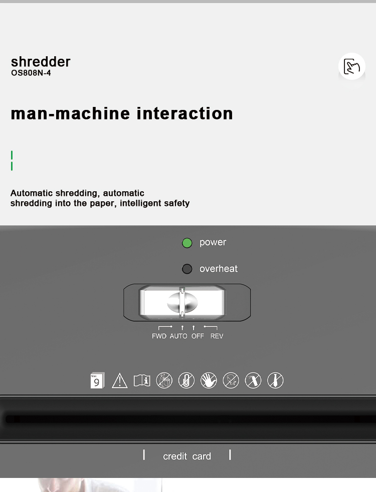 Electricity Operated 10 Sheets Cross Cut Office Shredder for Secure Document Disposal