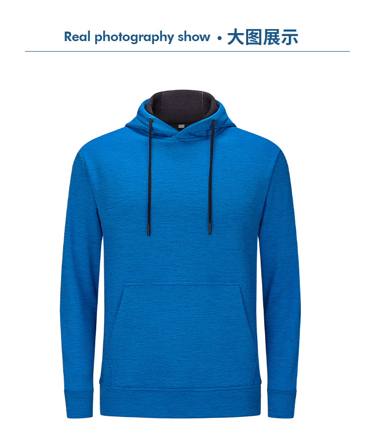 Men's fitness Hooded sport hoodie with thick round neck winter pullover with fleece hoodie