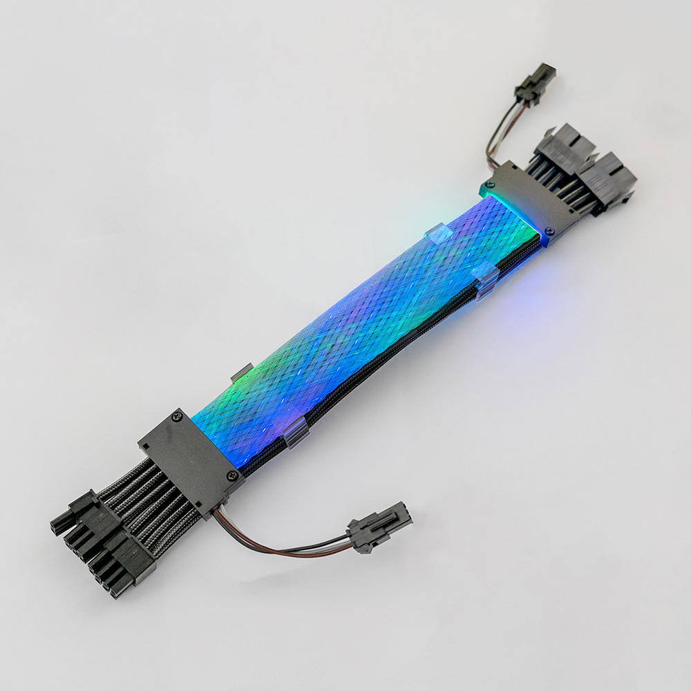 Power Cord Dual 8-pin RGB Synchronous Cotton Mesh Dual Headlight Cable Male to Female