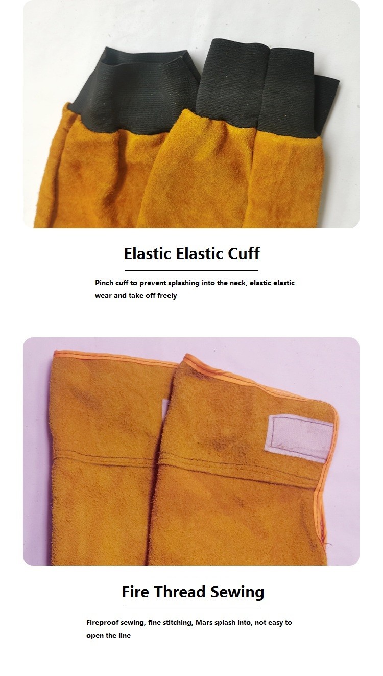 Cowhide lengthening electric welding welder welding high temperature flame retardant labor protection sleeve
