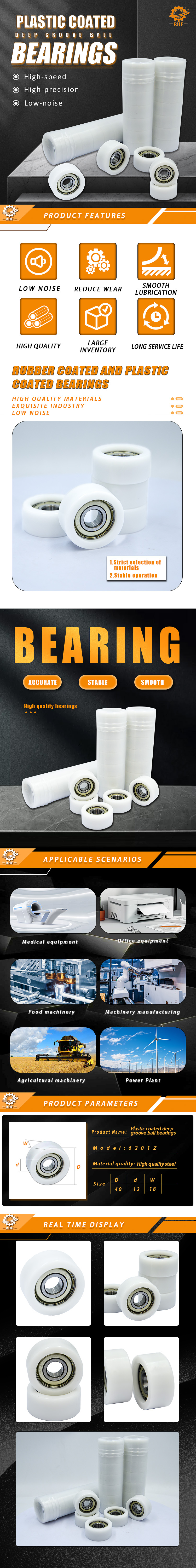 Deep Groove 6201Z Ball Bearing 12*40*18mm Single Row for Heavy Duty Applications