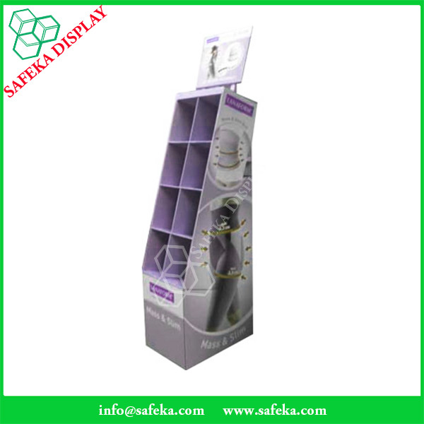 Point of sale merchandising display rack 8 pockets Custom cardboard display stand for leggings