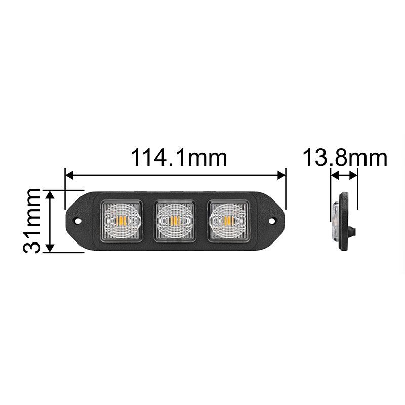 9W Amber Flexible LED Flash Penetration Light Strobe Light Bar Forklift Warning Light
