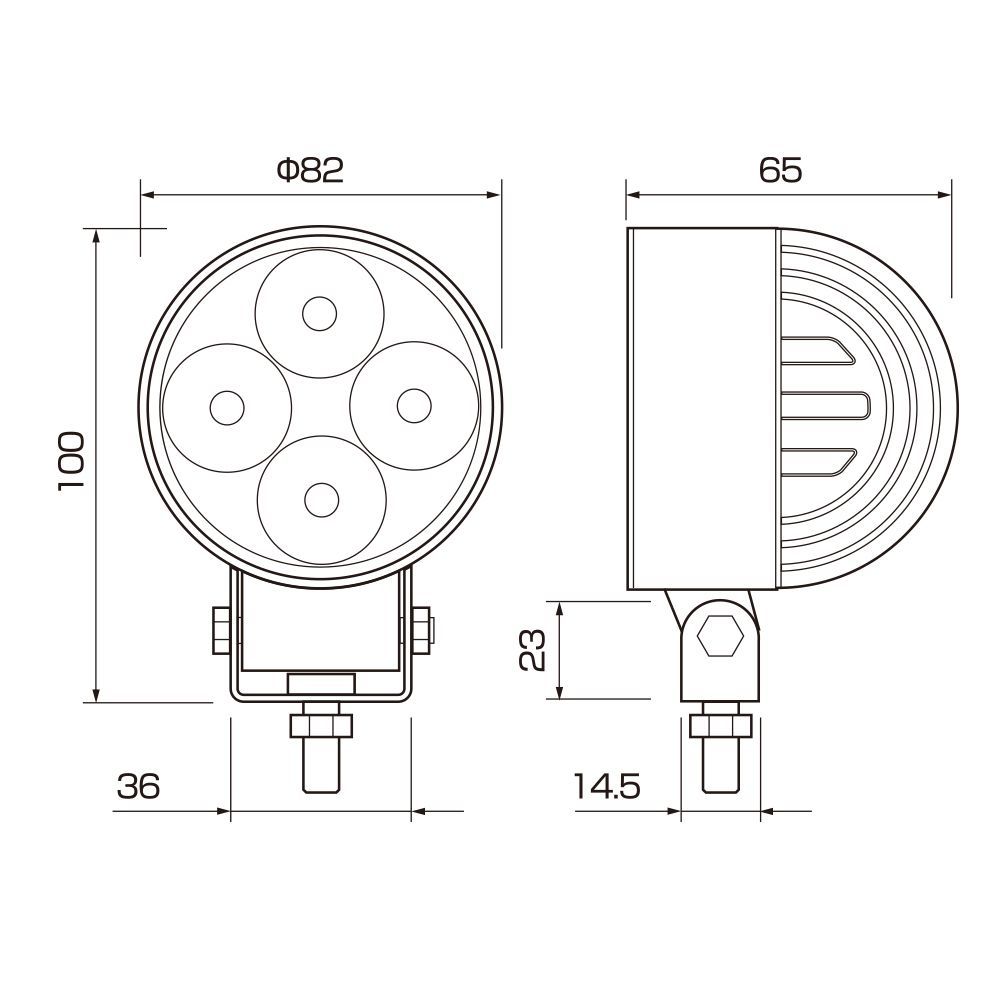 12W 10-36V DC Waterproof LED Work Light for Forklift China