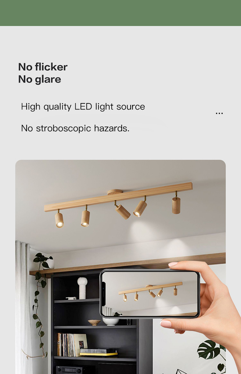 Wood Led Ceiling Lamp With Spot Lights For Living Room Bedroom Corridor Home track lighting(WH-WA-46)