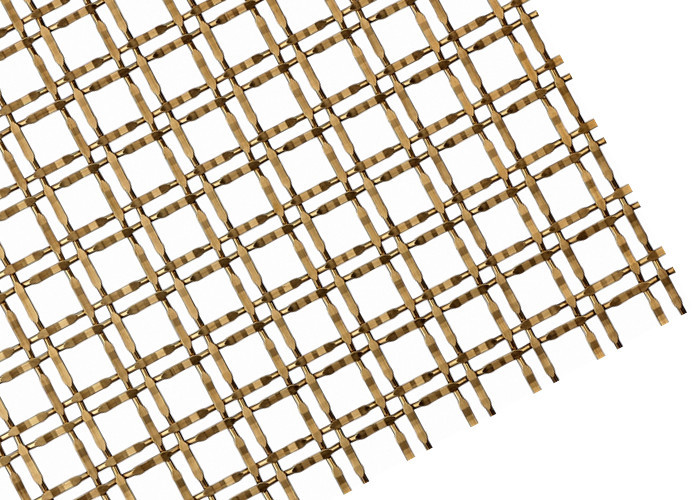 Anti - Bronze Architectural Crimped Woven Mesh For Wine Cabinets Decoration