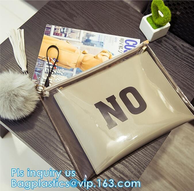 printed OEM logo slider zip lock bags, Slider Undergarment Bag With Lock, vinyl pvc A4 file bag with slider Zip lockkk