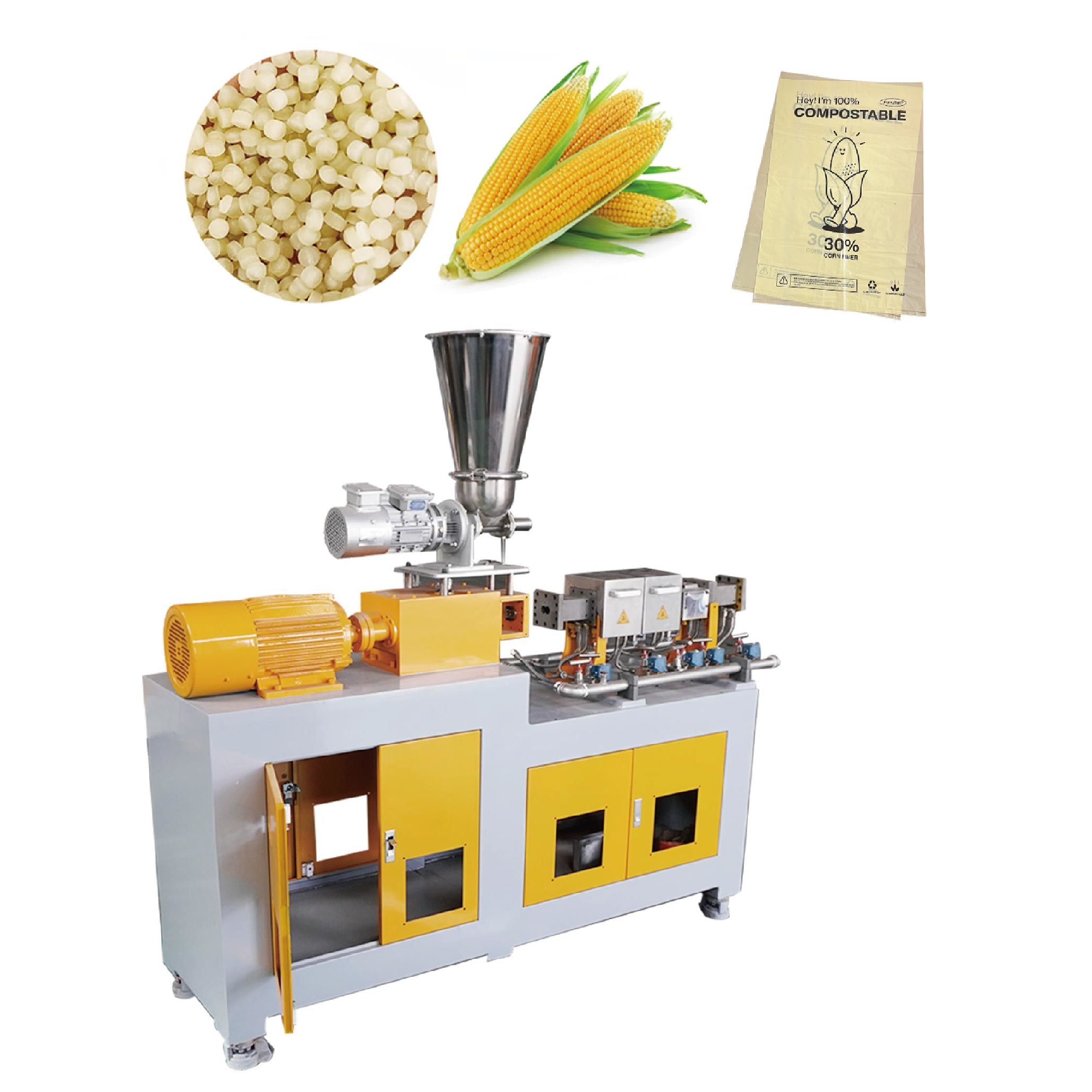 Biodegradable Plastic Extruder Granulator For Pet Pvc Pp Pe Ps Eva Ldpe Polycarbonate Hdpe Abs