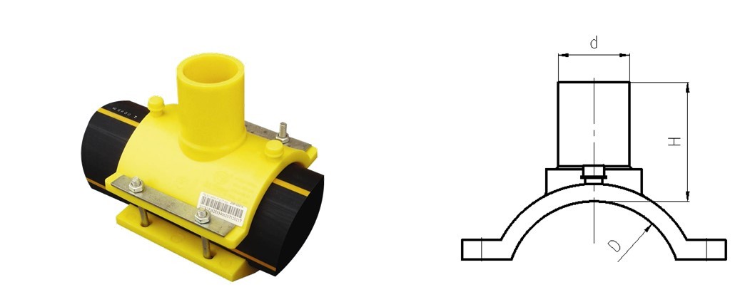 SDR11 MDPE DN63-DN250 Straight Saddle PE Electrofusion Fittings