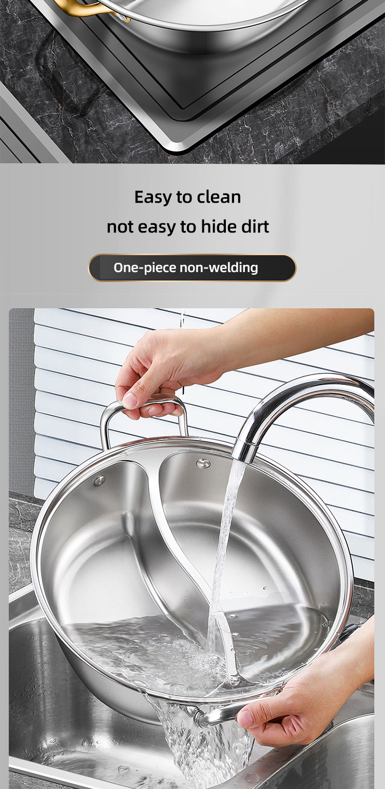 Hot Sale 28cm Induction Cooking Pot Cookware 304 Stainless Steel Hot Pot Soup Pot With Glass Lid