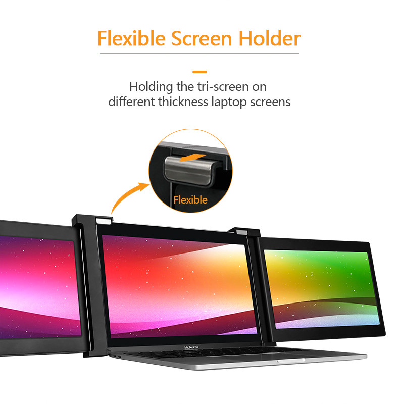 Triple Screens 10.1 Inch 250cd m2 Laptop Extension Monitor 1920x1200