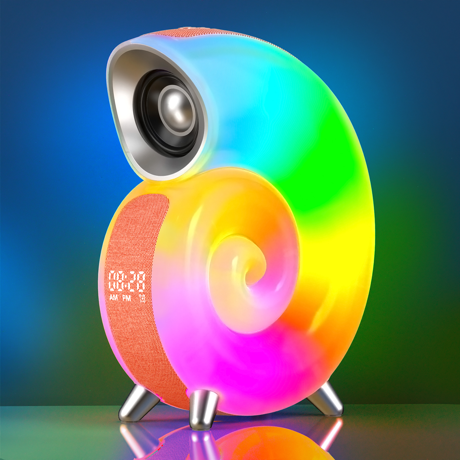Wireless Charger with Alarm Clock Digital App Control RGB Light Wireless Speaker