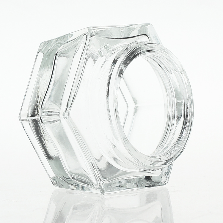 Transparent 50g Cream Glass Jars Square With Acrylic Cap And Cover