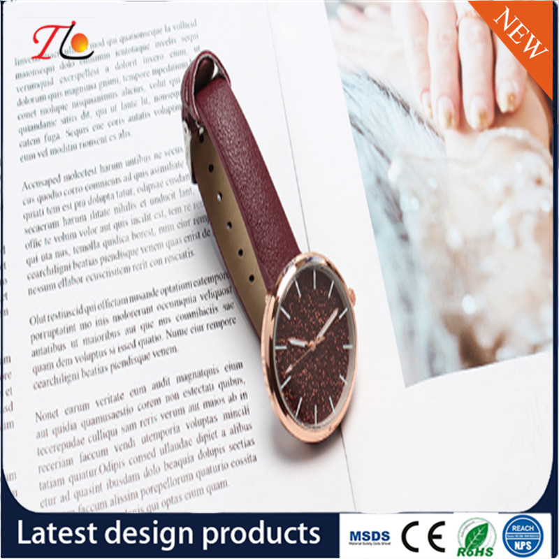 Wholesale Customization PU Watch Alloy Case Quartz Watch Fashion Watch Colorful Leather Band Shining Diamond Lady Watch