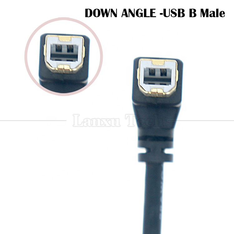 Right Left Up Down Angle 90 Degree Angle USB A to USB B Cable for Printer Scanner