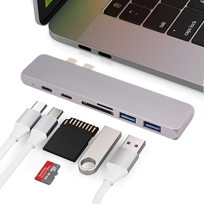 USB 3.1 Type C Hub Dual type-C USB-C HUBs Card Reader Special for Apple Macbook Pro with Thunderbolt 3