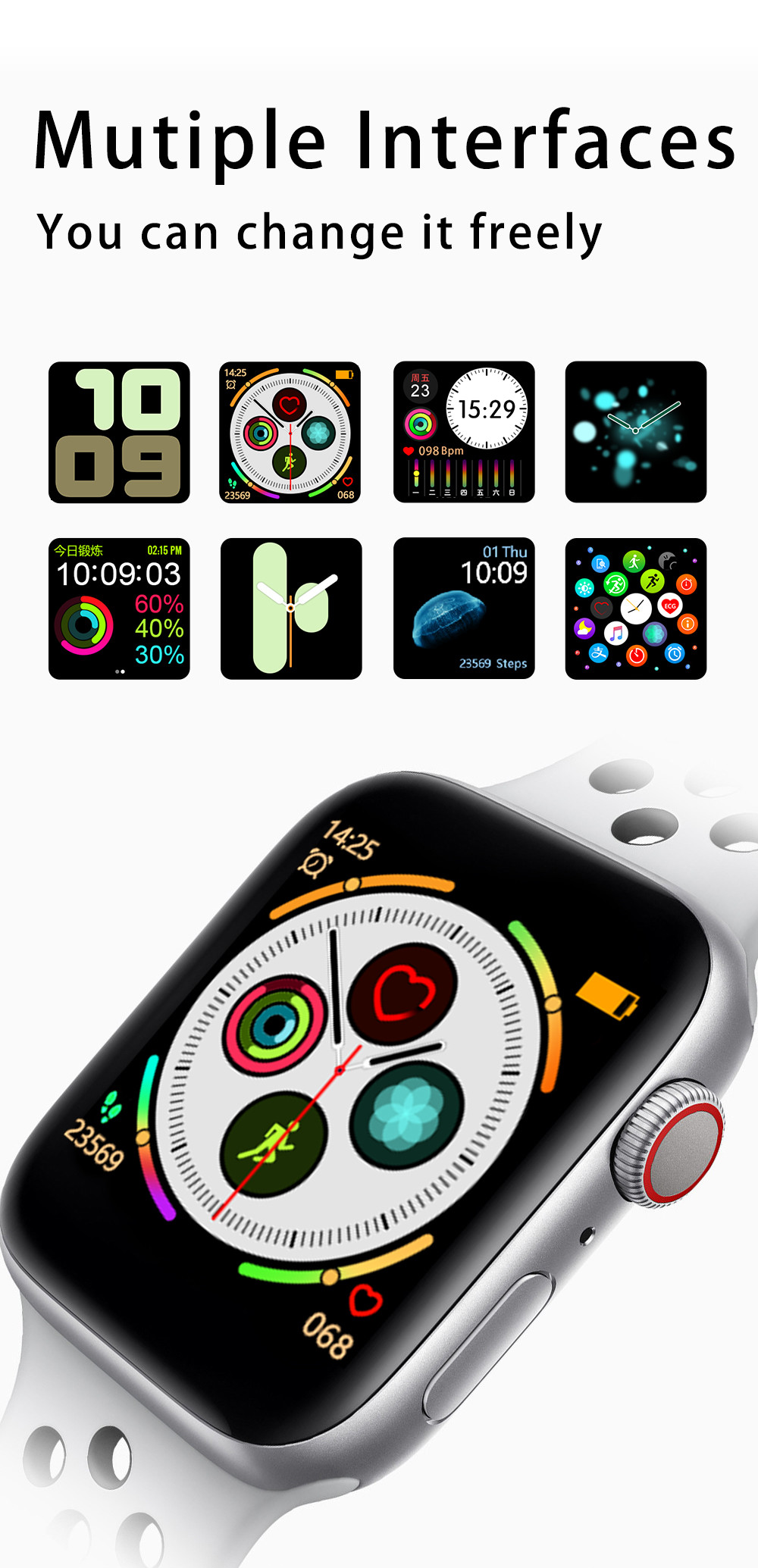 FT30 Pro DIY Wallpaper Iwo 12 Smartwatch Bluetooth Calling