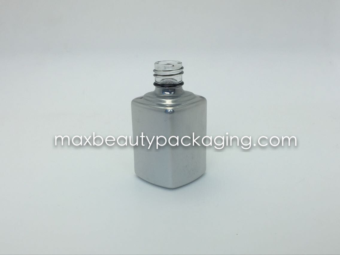 thick and strong powder coating gel polish bottle UV metallic silver color coating gel bottle nail polish packaging