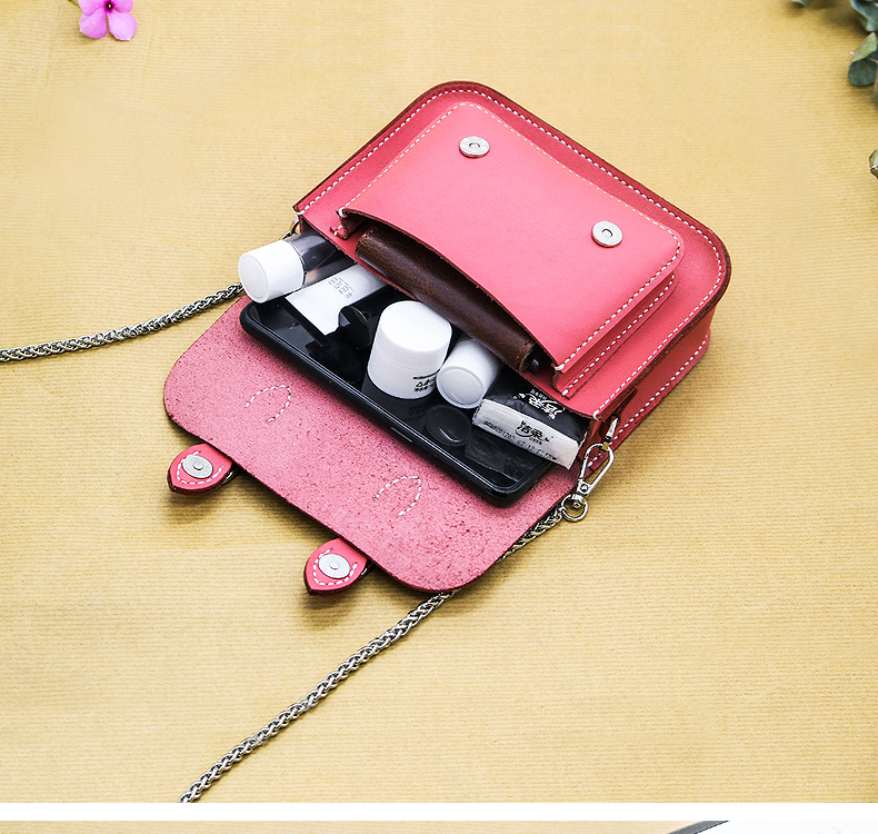 Pink Women PU Leather Belt Buckle Square Shoulder Bag Casual Flap Crossbody