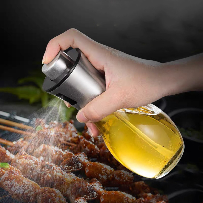 Kitchen Cooking Glass Olive Oil Spray Bottle 200ml Borosilicate Type
